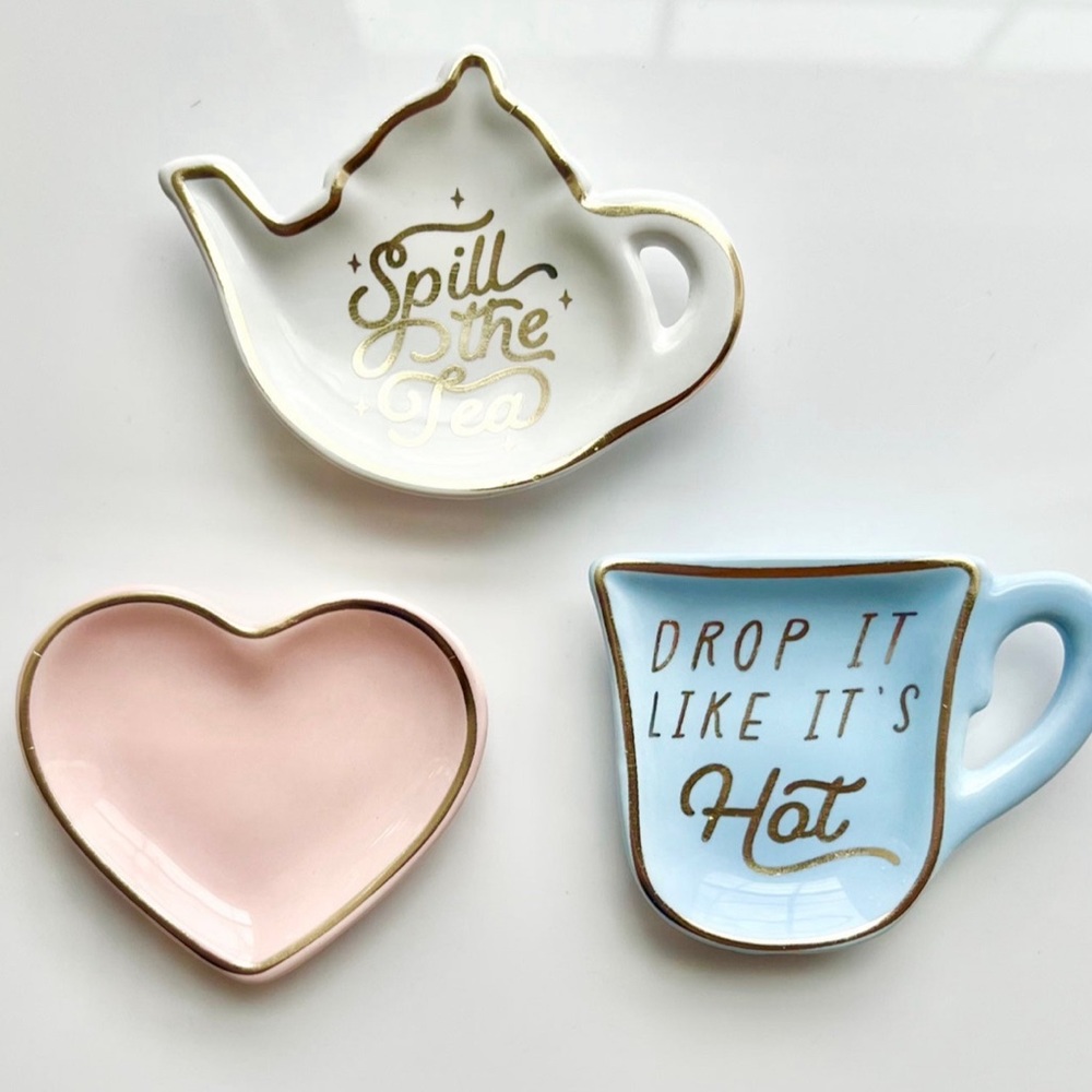Target Bullseye Playground Set of 3 Tea Bag & Spoon Rest Dishes, Valentine 2024